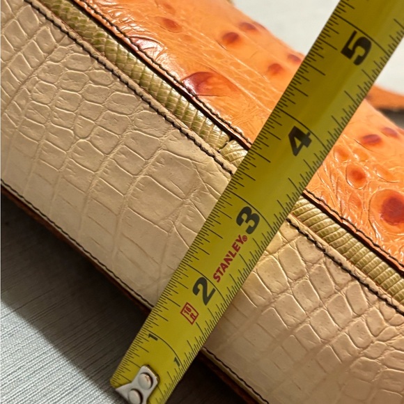 Brahmin Cream, Brown and Green Crocodile Pattern Shoulder Bag Vintage? - Picture 14 of 15